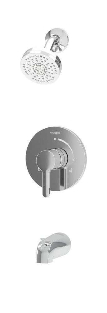 1.5 gpm Tub and Shower Pressure Balanced Valve Trim with Single Function Showerhead and 5-1/4 in. Diverter Tub Spout in Polished Chrome 