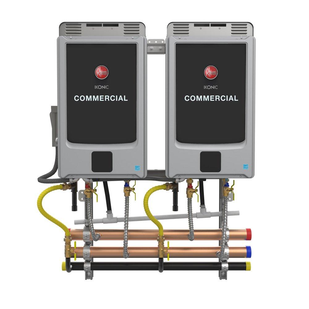 IKONIC COMMERCIAL TANKLESS 3-UNIT EXTERIOR WALL HUNG SYSTEM, NG 