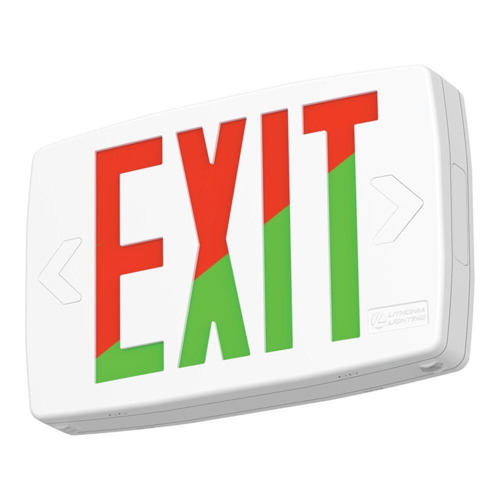 Quantum LQM Switchable Red/Green Battery Back LED Exit Sign 