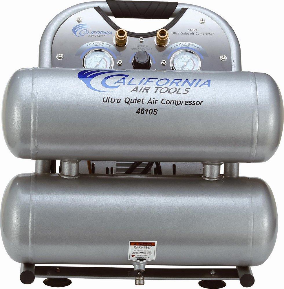 OIL FREE 1HP 4.6G STL TWIN TANK AIR COMP 
