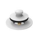 Jones Stephens White Lift and Turn Brass Tub Stopper and Trim Ring 