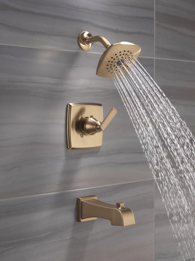 Single Handle Single Function Bathtub & Shower Faucet in Champagne Bronze (Trim Only) 