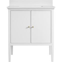 30 in. Free Standing Single Basin Vanity Set in Bright White with Engineered Stone Vanity Top