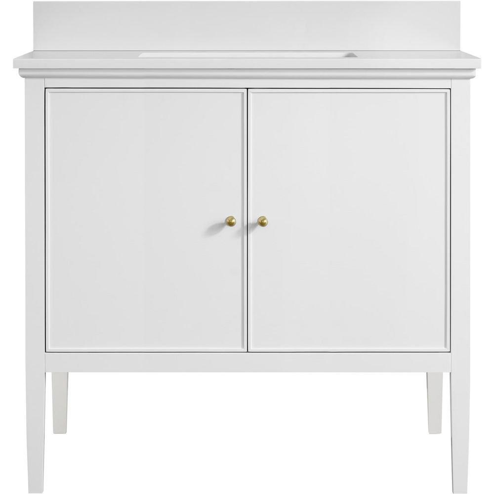 Heston 36" Free Standing Single Basin Vanity Set with Cabinet and Engineered Stone Vanity Top 