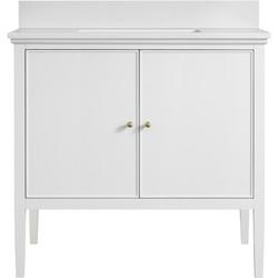 36 in. Free Standing Single Basin Vanity Set in Bright White with Engineered Stone Vanity Top