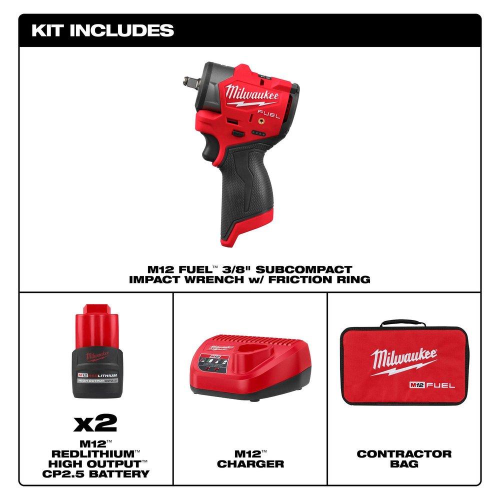 M12 FUEL 3/8 SUBCOMPACT IMPACT WRENCH W/ FRICTION RING KIT 