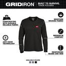 WOMEN'S GRIDIRON POCKET T-SHIRT - LONG SLEEVE BLACK 2X 