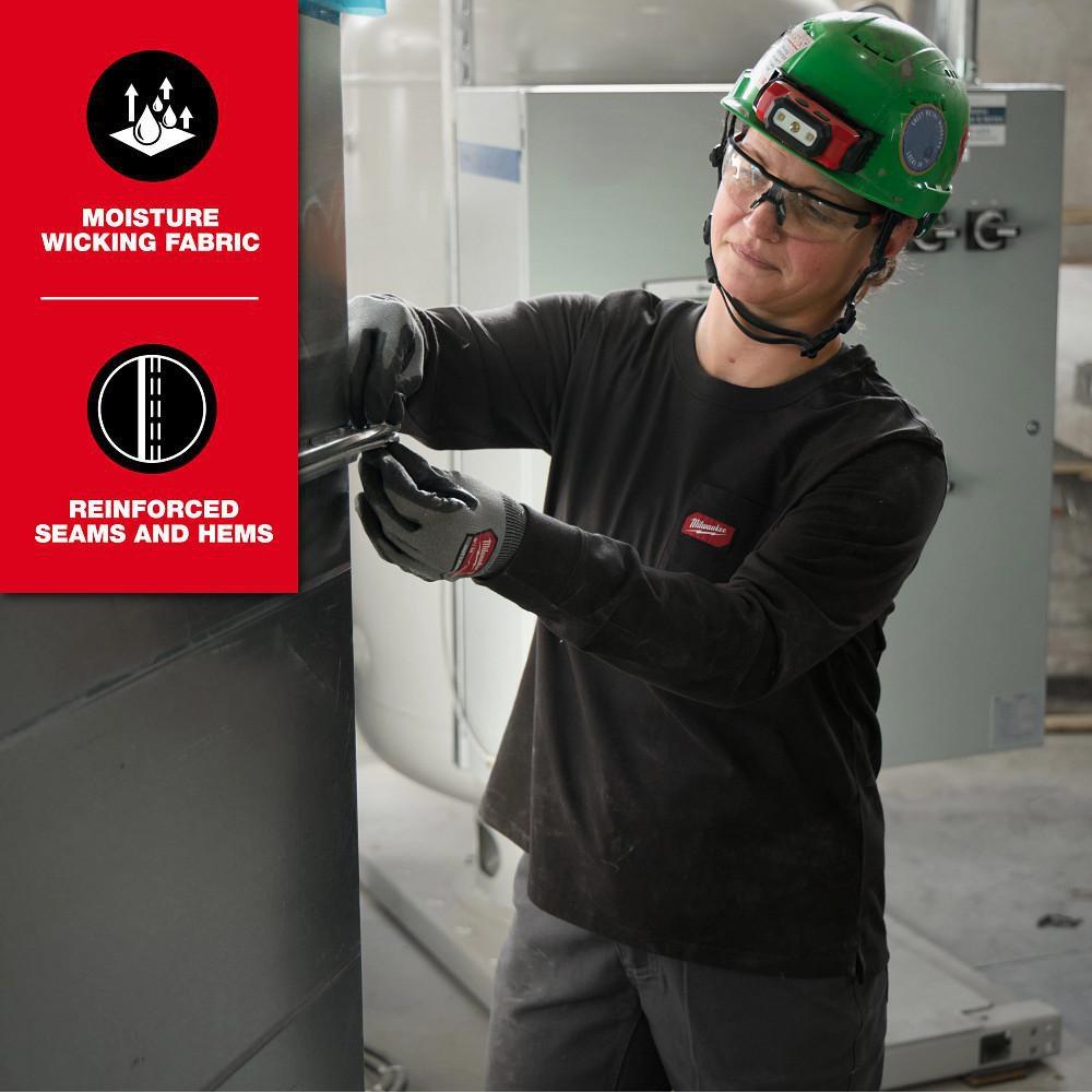 WOMEN'S GRIDIRON POCKET T-SHIRT - LONG SLEEVE GRAY M 