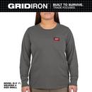 WOMEN'S GRIDIRON POCKET T-SHIRT - LONG SLEEVE GRAY M 