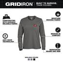 WOMEN'S GRIDIRON POCKET T-SHIRT - LONG SLEEVE GRAY M 