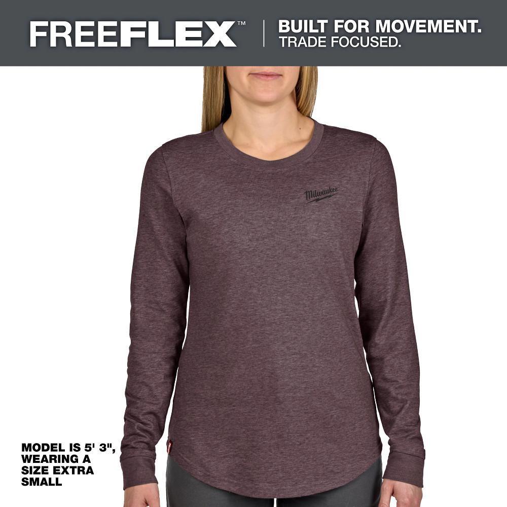 WOMEN'S FREEFLEX HYBRID TEE - LONG SLEEVE PURPLE M 