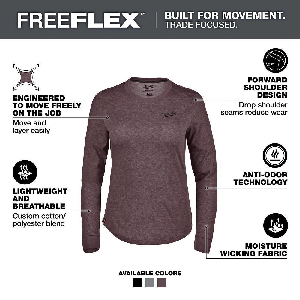 WOMEN'S FREEFLEX HYBRID TEE - LONG SLEEVE PURPLE M 
