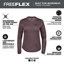 WOMEN'S FREEFLEX HYBRID TEE - LONG SLEEVE PURPLE M 