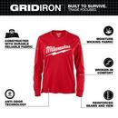 WOMEN'S GRIDIRON LOGO TEE - LONG SLEEVE RED L 
