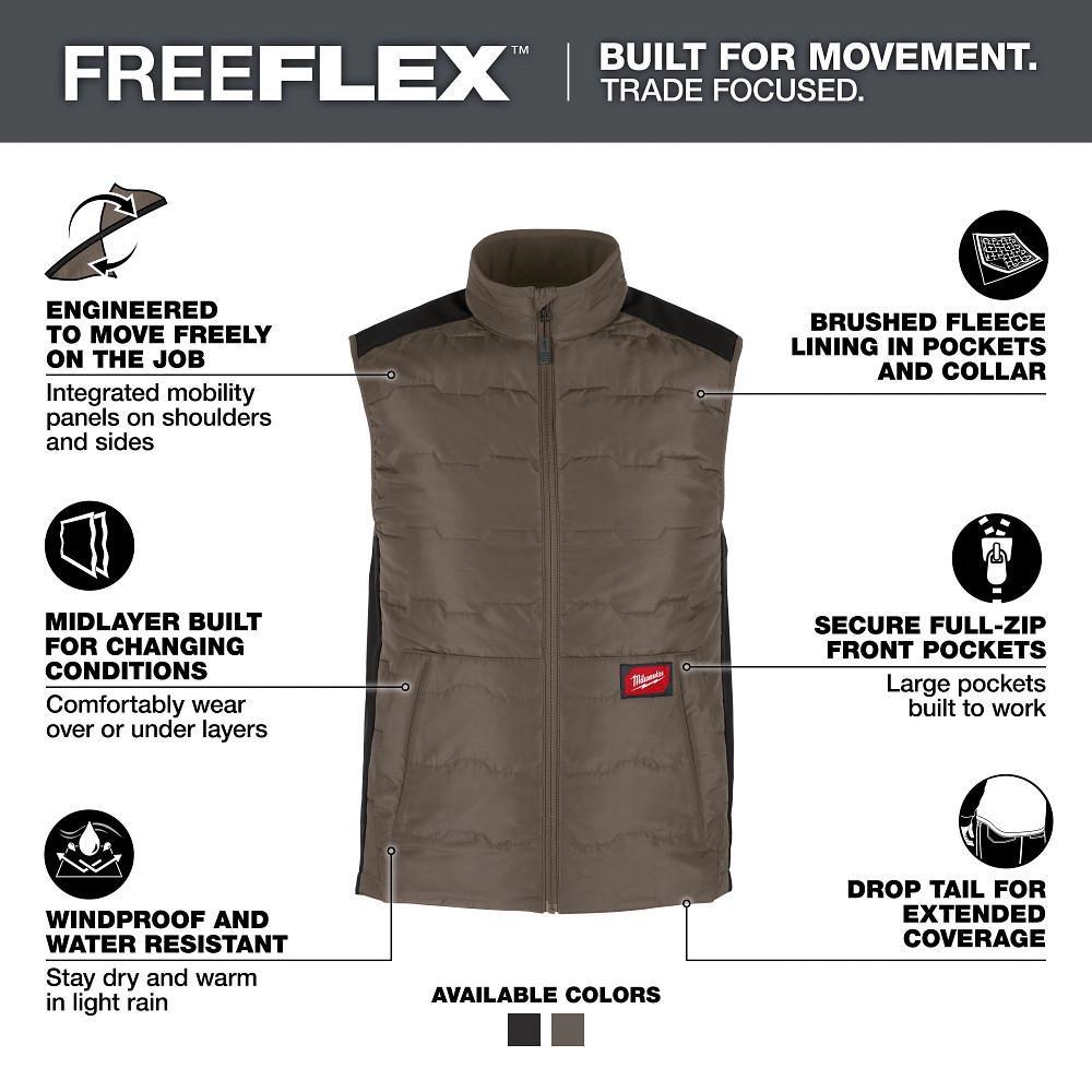 FREEFLEX LIGHTWEIGHT INSULATED VEST BROWN M 