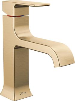Single Handle Monoblock Bathroom Sink Faucet in Champagne Bronze
