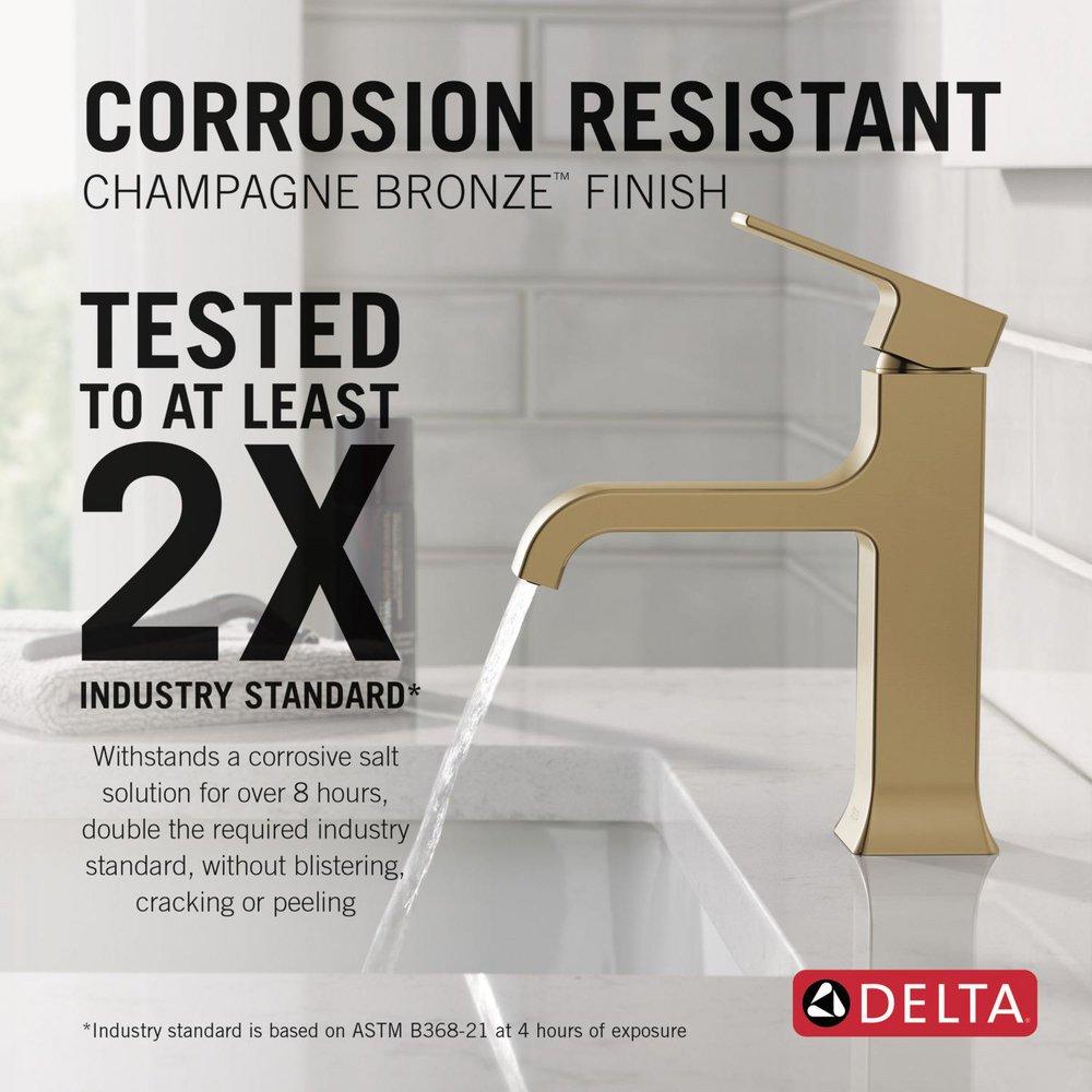 Single Handle Monoblock Bathroom Sink Faucet in Champagne Bronze 