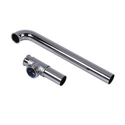 16 in. 17 ga Flanged End Outlet Waste in Polished Chrome