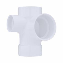 3 in. PVC DWV Sanitary Tee with 2 in. Left Side Inlet