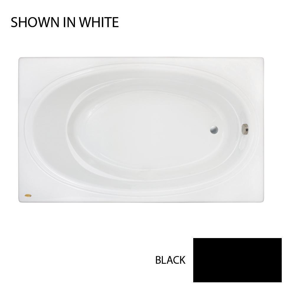 JACUZZI&reg; Black 72 x 42 in. Soaker Drop-In Bathtub with End Drain 