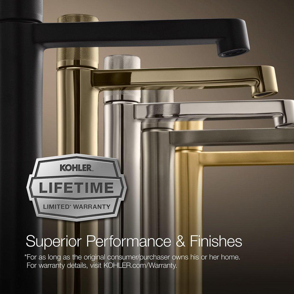 KOHLER Vibrant Brushed Moderne Brass Single Handle Monoblock Bathroom Sink Faucet 