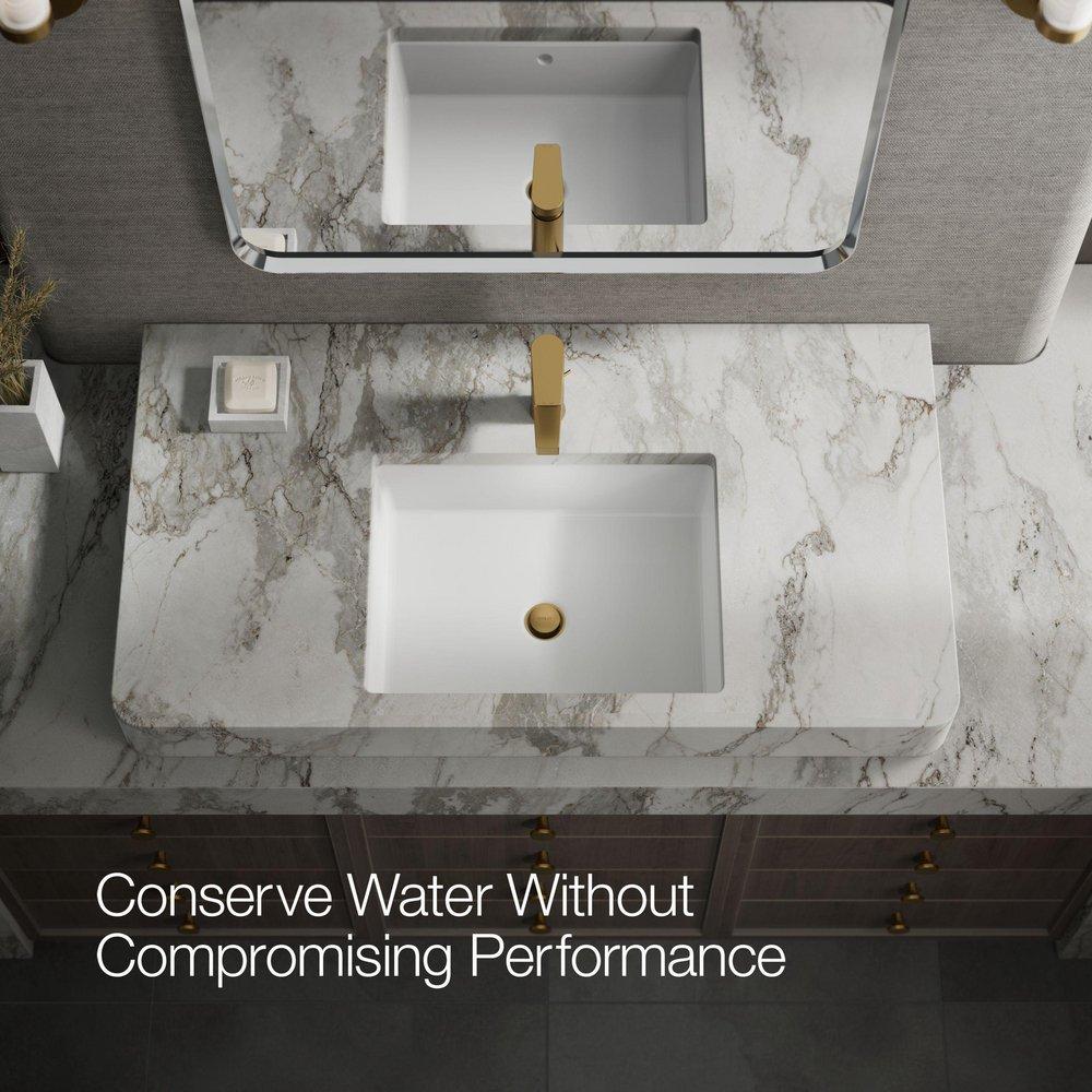 KOHLER Vibrant Brushed Moderne Brass Single Handle Monoblock Bathroom Sink Faucet 