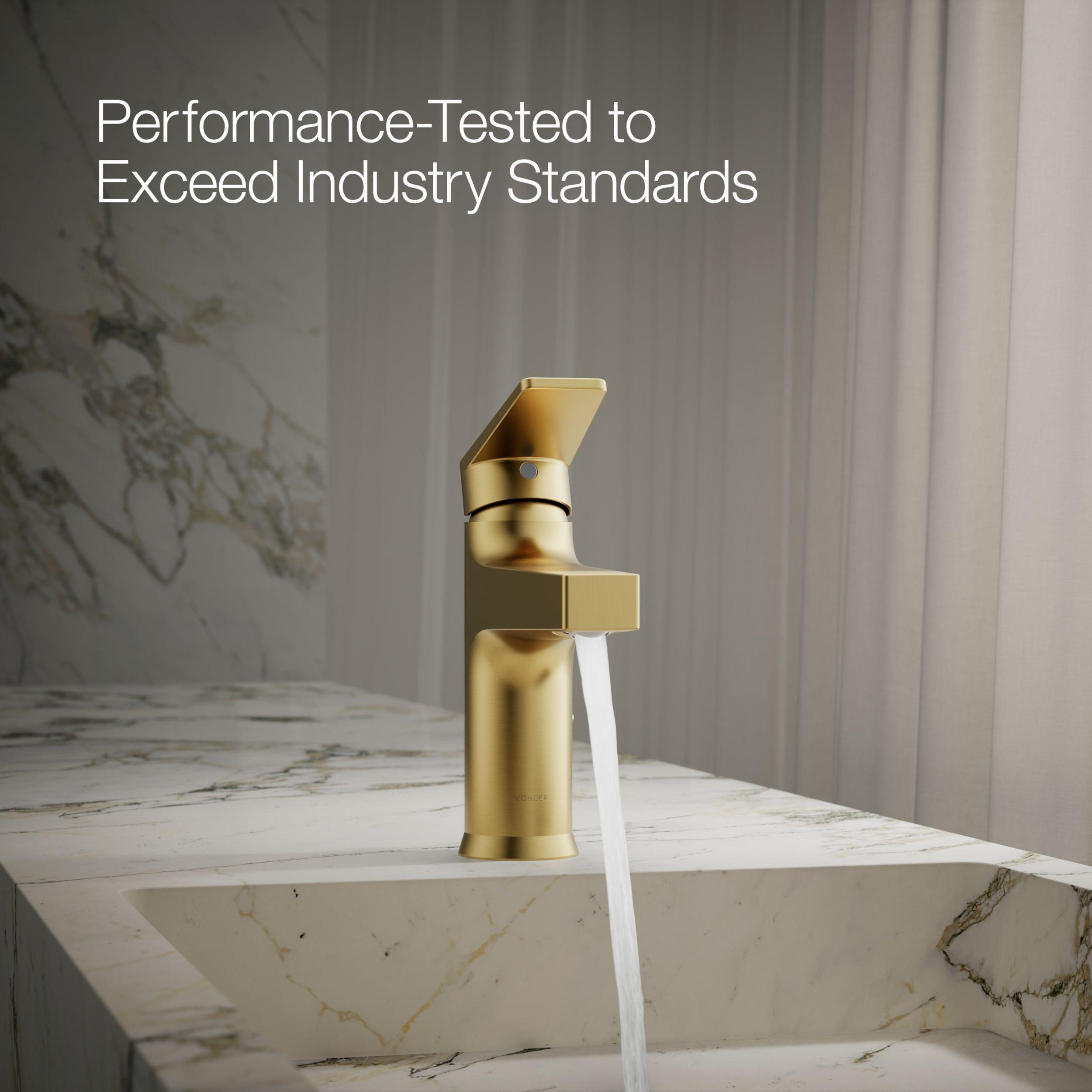 KOHLER Vibrant Brushed Moderne Brass Single Handle Monoblock Bathroom Sink Faucet 