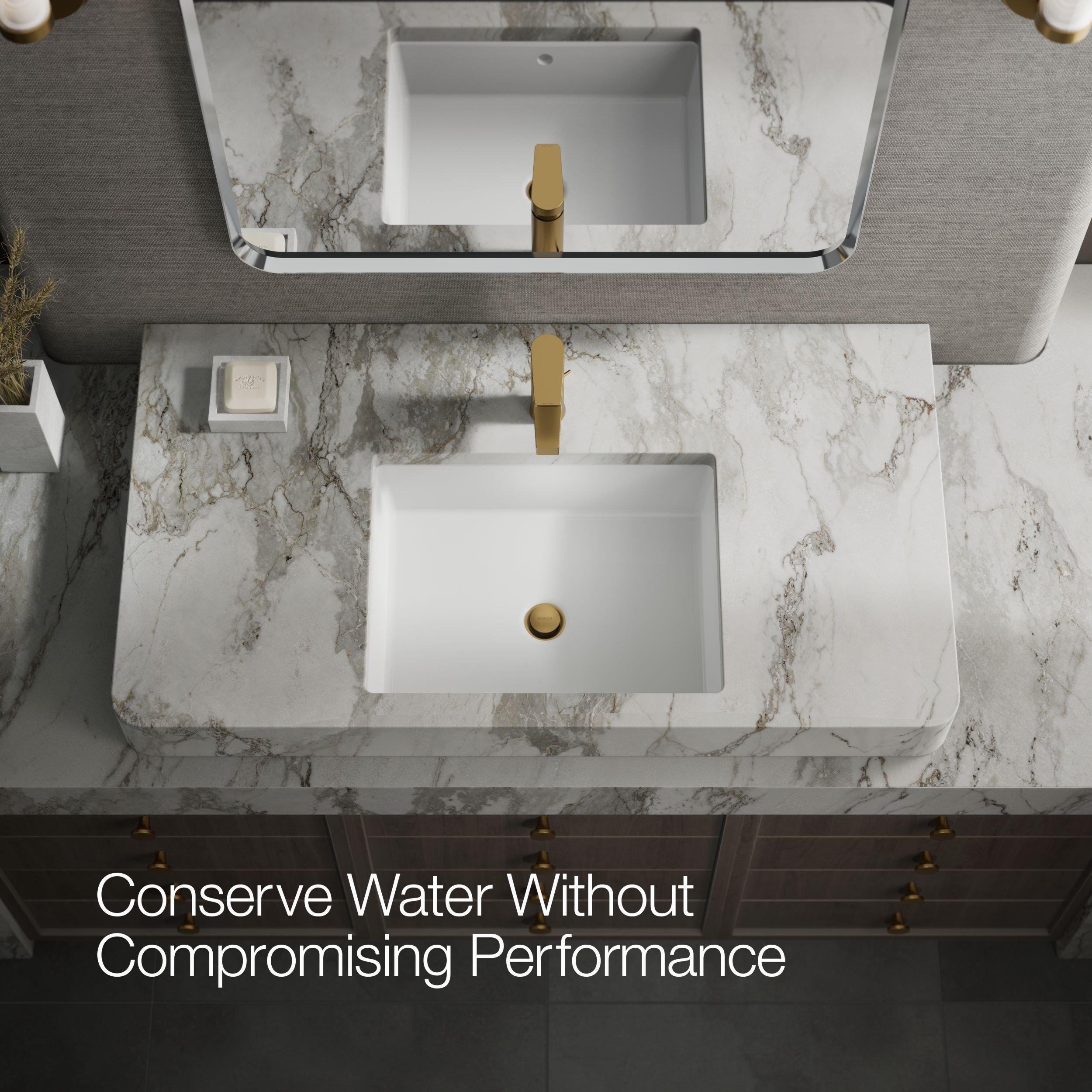KOHLER Vibrant Brushed Moderne Brass Single Handle Monoblock Bathroom Sink Faucet 
