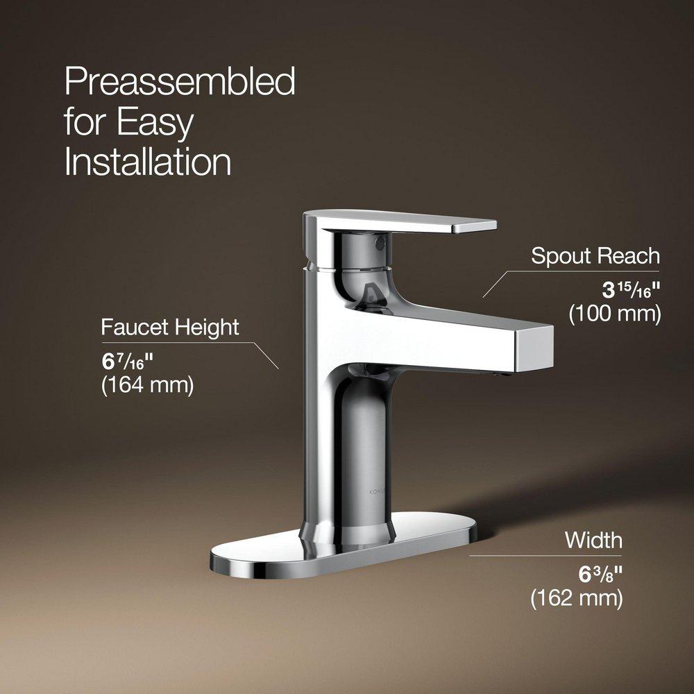 Single Handle Monoblock Bathroom Sink Faucet in Polished Chrome 