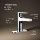Single Handle Monoblock Bathroom Sink Faucet in Polished Chrome 
