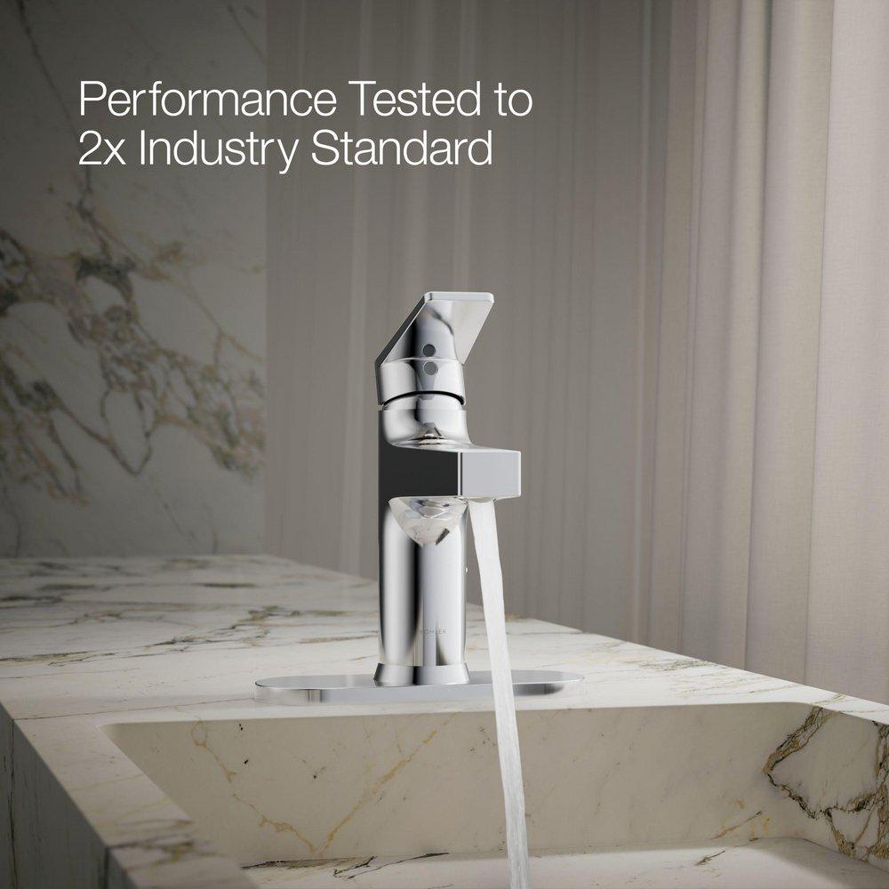 Single Handle Monoblock Bathroom Sink Faucet in Polished Chrome 