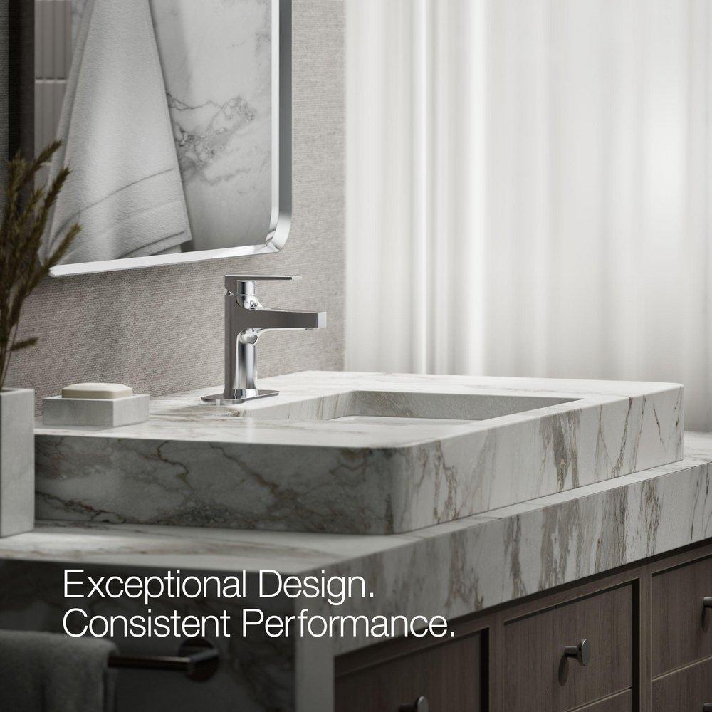 Single Handle Monoblock Bathroom Sink Faucet in Polished Chrome 