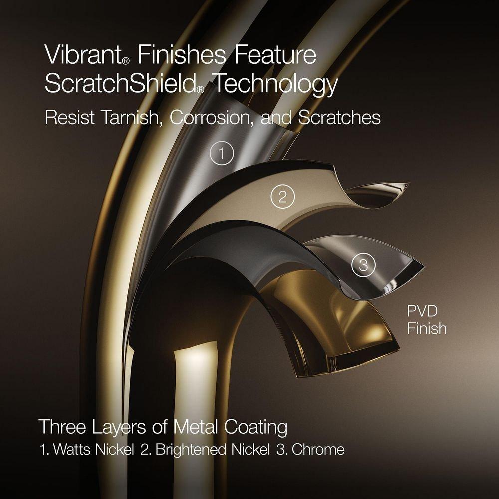 KOHLER Vibrant Brushed Moderne Brass Two Handle Widespread Bathroom Sink Faucet 