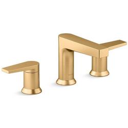 Two Handle Widespread Bathroom Sink Faucet in Vibrant Brushed Moderne Brass