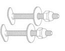 1/4 x 3-1/2 in. Brass Closet Bolt Nut and Washers Set
