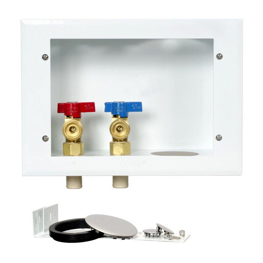 Oatey&reg; White 9 x 6-1/8 x 3-1/16 in. Washing Machine Supply Box 