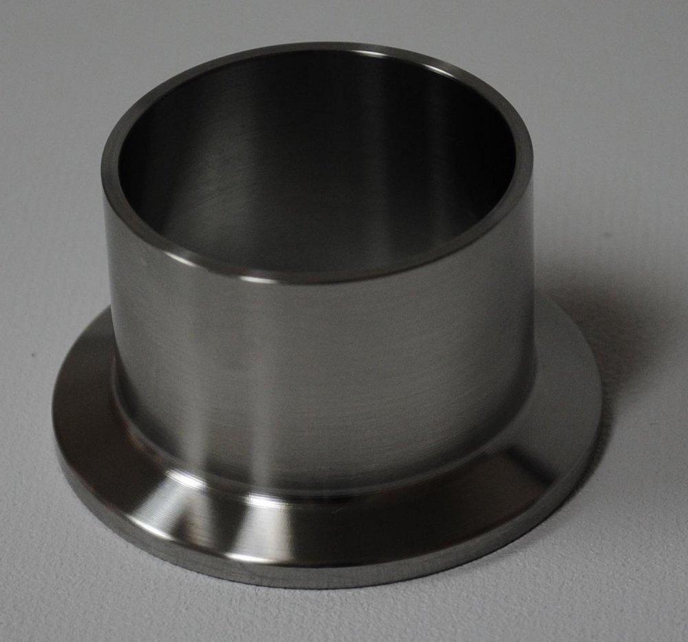 VNE Corporation Butt Weld x OD Tube Long and Sanitary 304 Stainless Steel Ferrule 