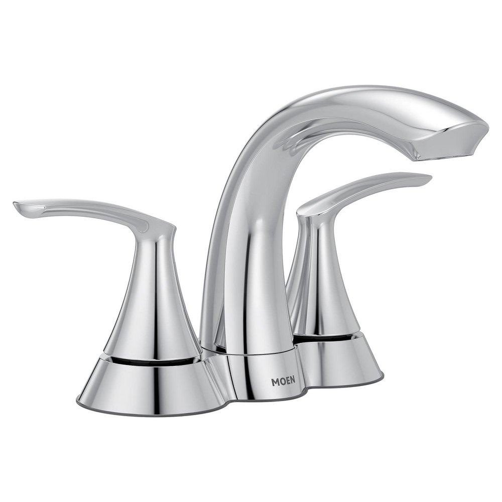 CHROME TWO-HANDLE BATHROOM FAUCET 