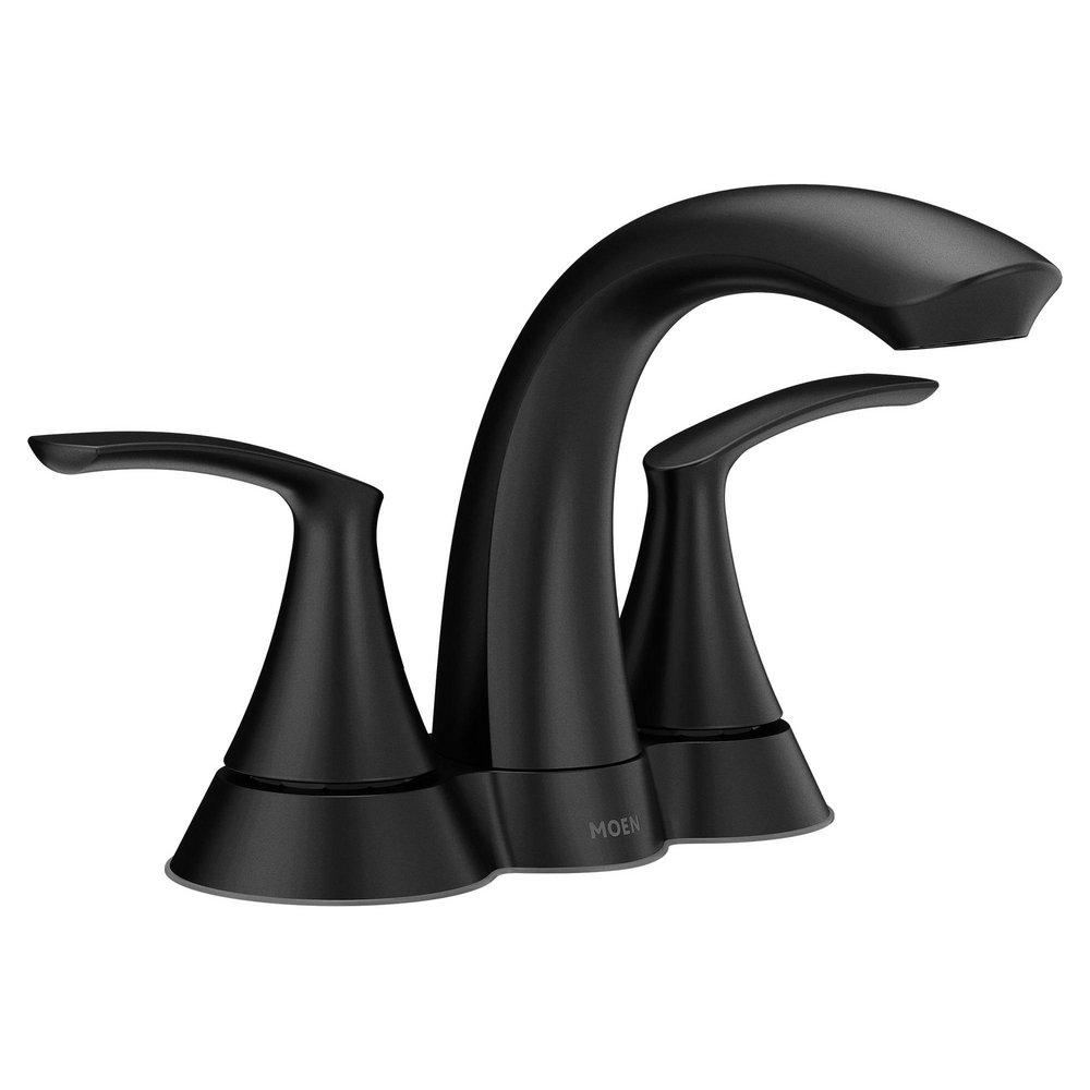 MATTE BLACK TWO-HANDLE BATHROOM FAUCET 