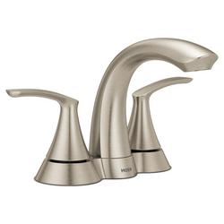 Two Handle Centerset Bathroom Sink Faucet in Brushed Nickel
