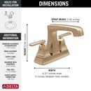 Two Handle Centerset Bathroom Sink Faucet in Champagne Bronze 