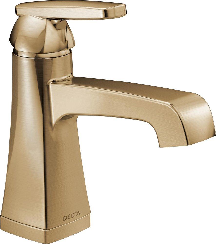 Single Handle Monoblock Bathroom Sink Faucet in Champagne Bronze 