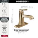 Single Handle Monoblock Bathroom Sink Faucet in Champagne Bronze 