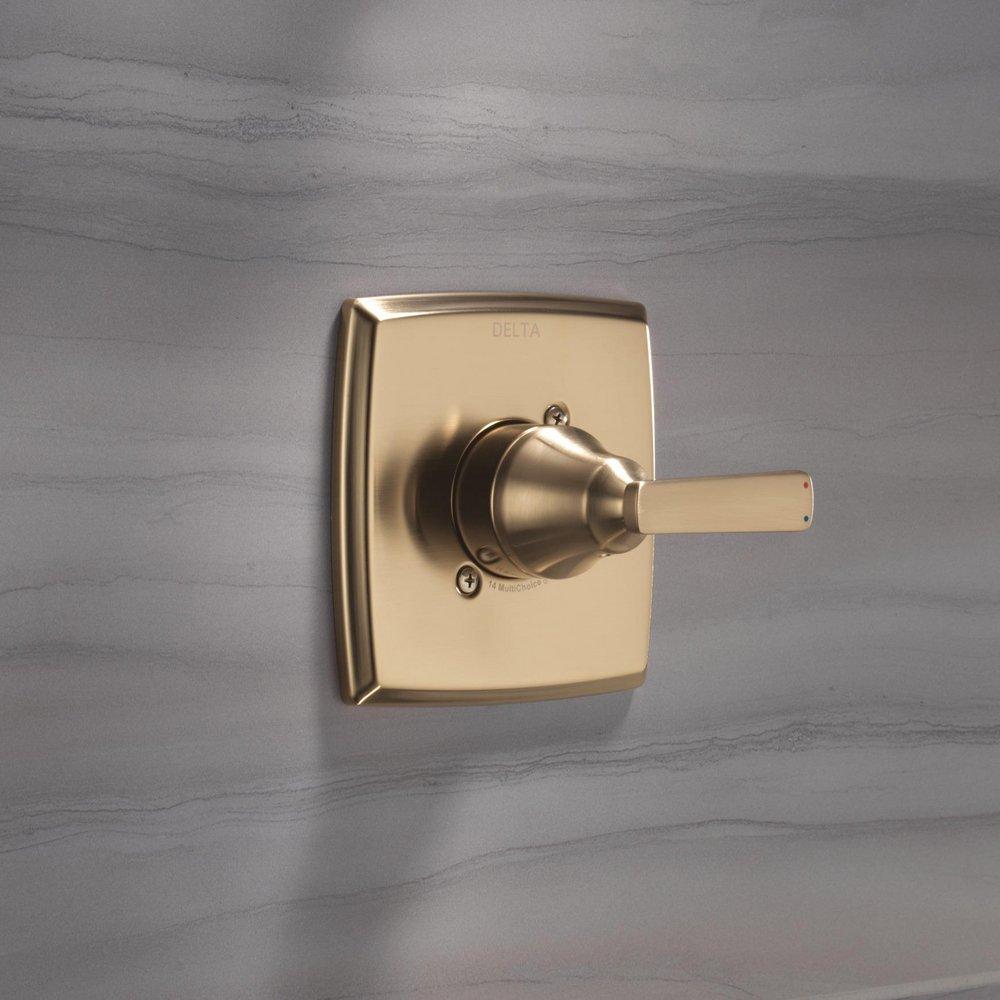 Single Handle Pressure Balancing Valve Trim in Champagne Bronze 