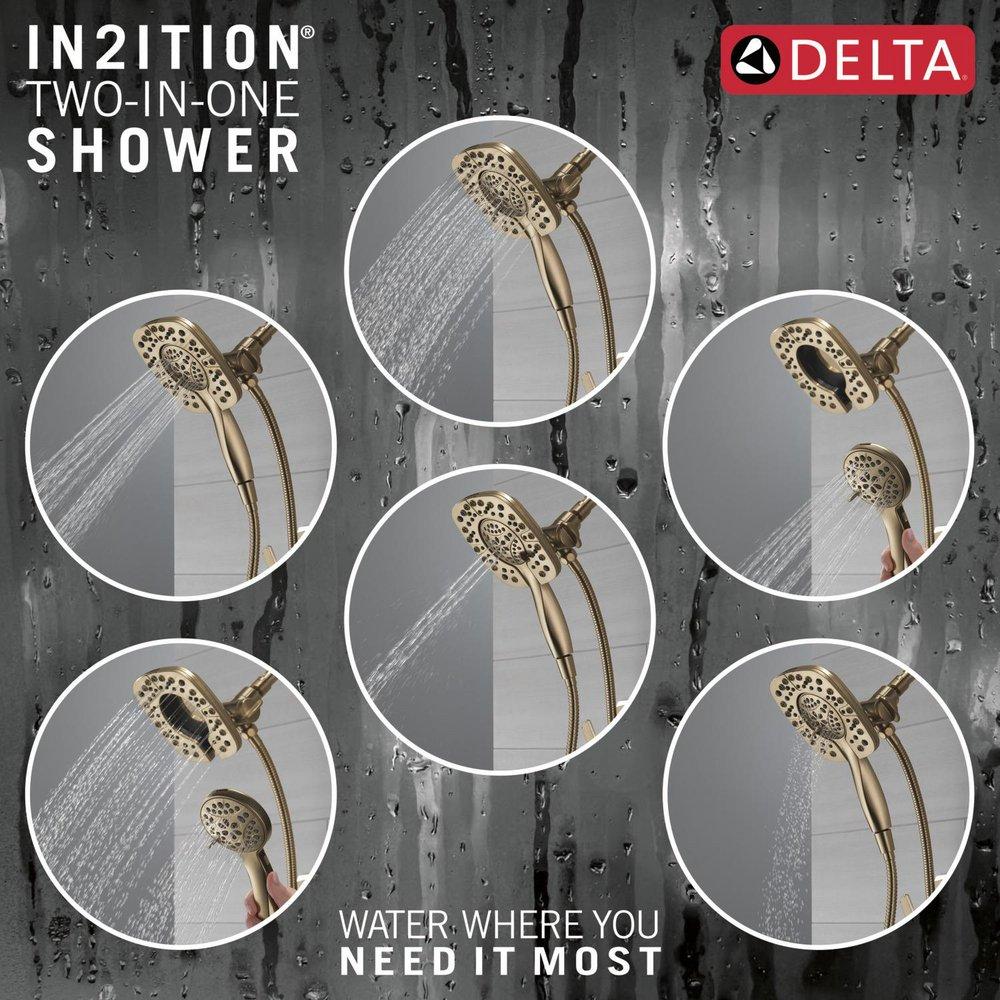 Two Handle Multi Function Shower Faucet in Champagne Bronze (Trim Only) 