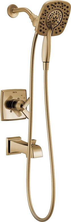Two Handle Multi Function Shower Faucet in Champagne Bronze (Trim Only)