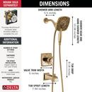 Two Handle Multi Function Shower Faucet in Champagne Bronze (Trim Only) 