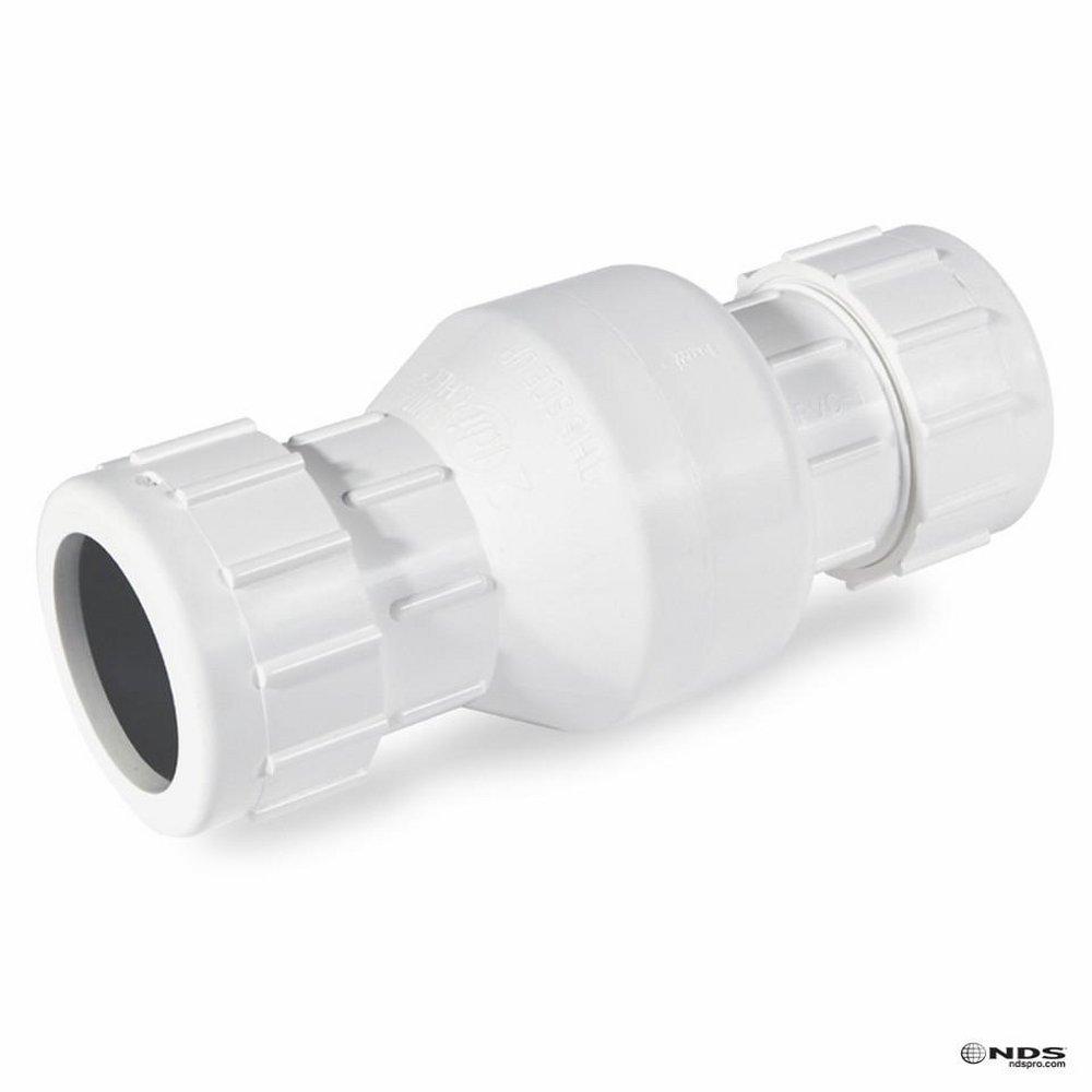 NDS White Plastic Compression Swing Check Valve 