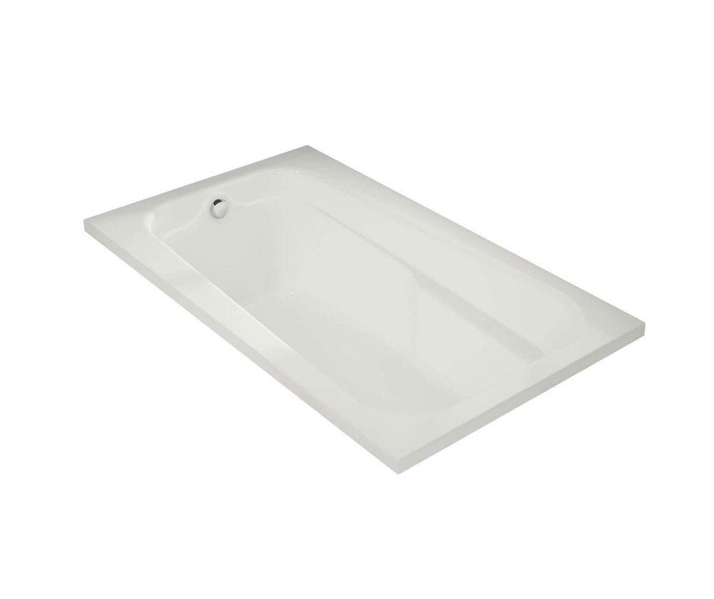 Maax US White 59-7/8 x 35-3/4 in. Soaker Drop-In Bathtub with End Drain 