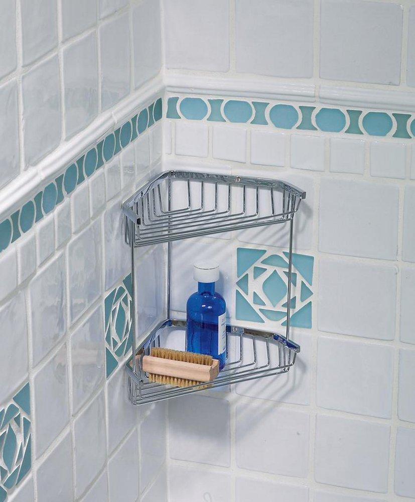 Gatco Polished Chrome 2-Tier Corner Shower Basket 
